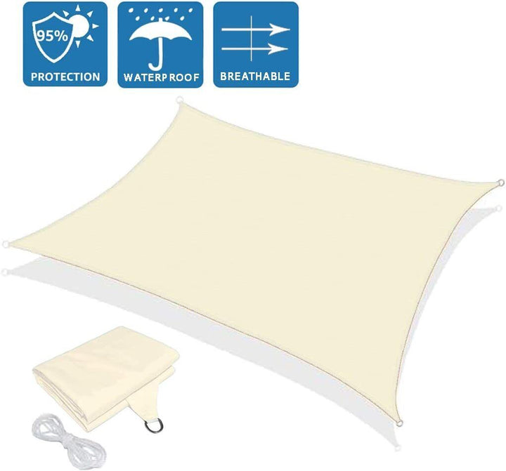 Sun Shade Sail Canopy Garden Patio Awning Waterproof Sunscreen Rectangle Rope