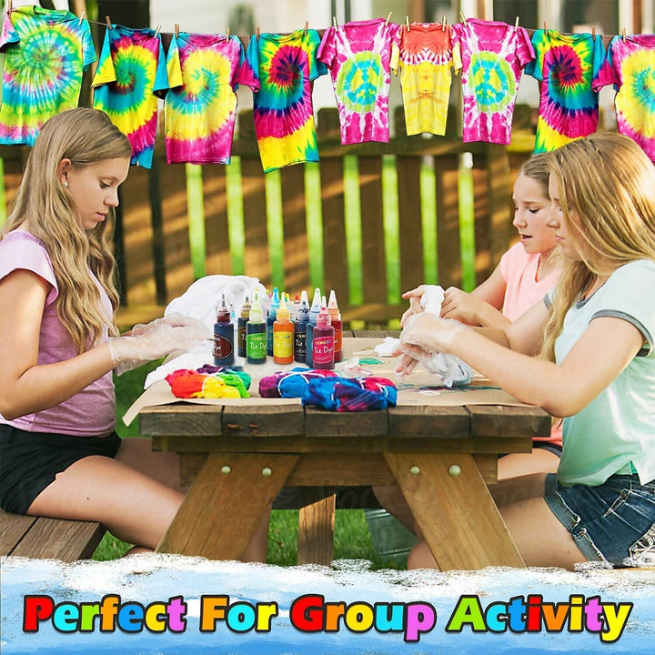 Tie Dye Set Kit 32 Colours Kids Adults Big Box Textile Paint Professional Craft