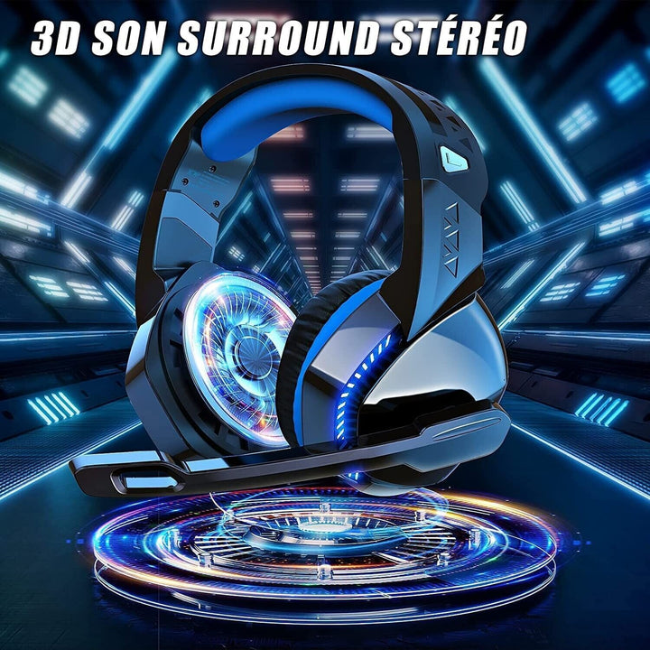 Gaming Headset with Microphone for PC Laptop PS4 Xbox One PS5 Headphones Bass
