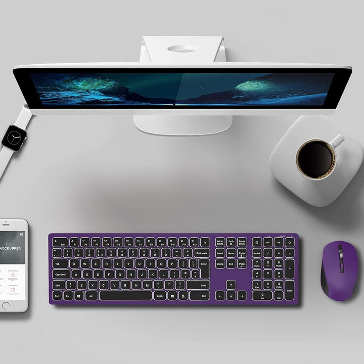 Backlit Keyboard and Mouse Set Rechargeable for Computer Laptop PC Windows USB