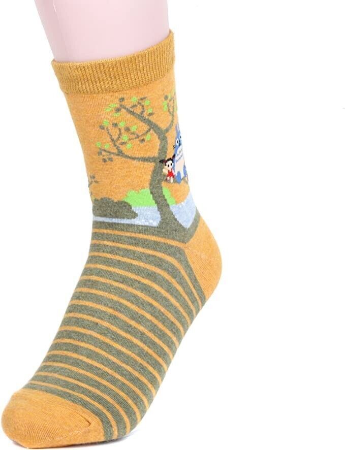 4 Pairs Famous Japan Animation Womens Girls Crew Socks Ladies Miyazaki Hayao