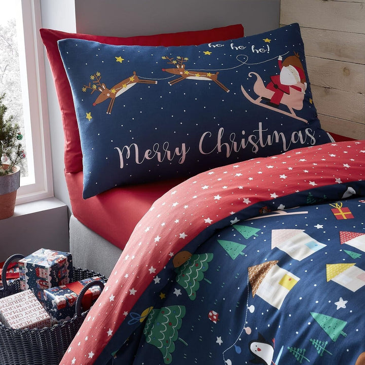 Christmas Duvet Cover King Size Sets with 2 Pillowcases Bedding Glow In Dark