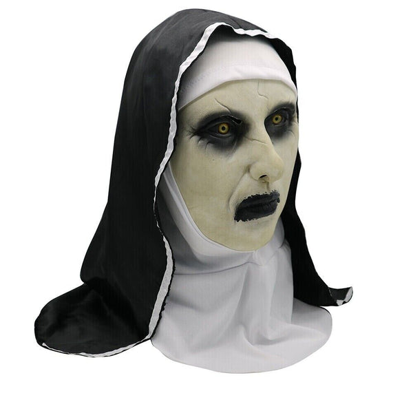 Halloween Fancy Dress Mask Conjuring Costume Scary Spooky Full Latex Nun Horror
