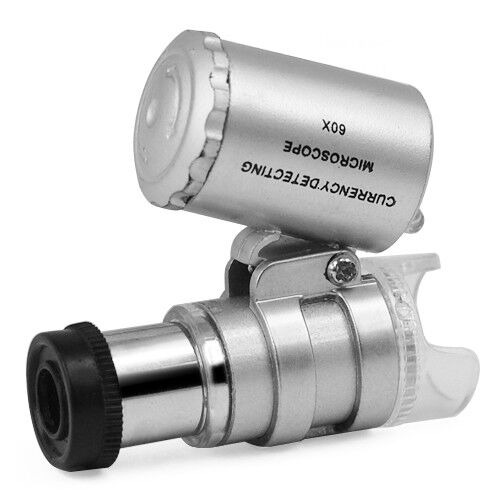 Mini 60x Jewellery Loupe with Light Magnifier Microscope Hallmarks Engraving