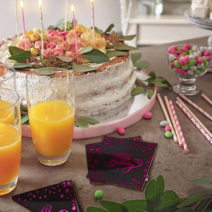 Happy Birthday Napkins Party x48 Tableware Decorations Serviettes Tissues Paper