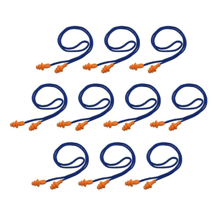 Ear Plugs With Cord Noise Cancelling Silicone Corded 10 Pairs Work Band Reusable