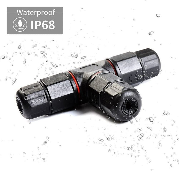 IP68 Waterproof Cable Connector 3 Way Outdoor Electrical Power Lighting Splitter