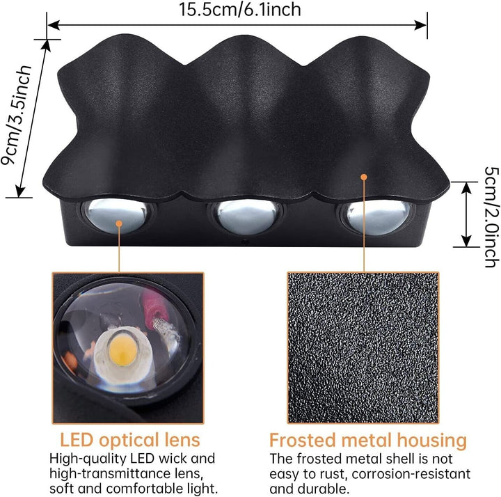 Outdoor Wall Lights Mains LED Up Down Indoor Sconce Lamp IP65 Waterproof Fixture