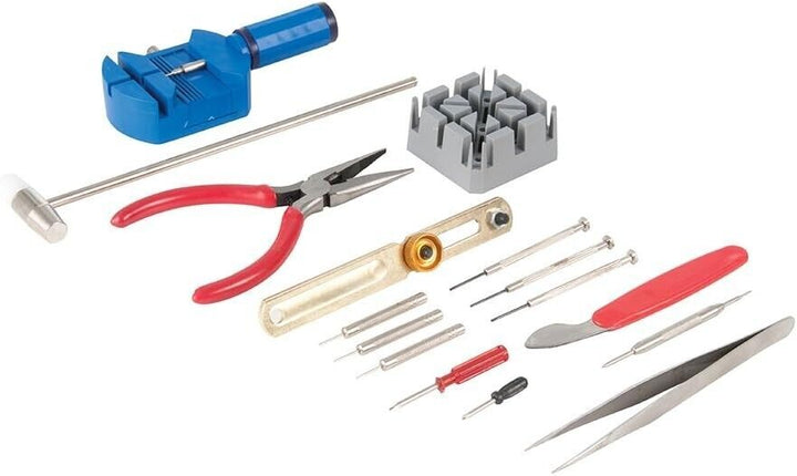 Watch Repair Tool Kit Set In Case 16 Piece Adjust Strap Remove Back Pin Fix