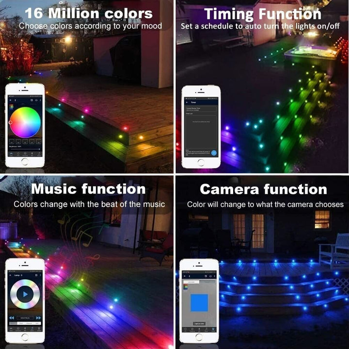 LED Decking Lights Mains RGB 240V Garden Steps Colour Chasing Patio