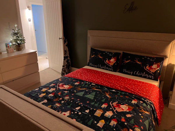Christmas Duvet Cover King Size Sets with 2 Pillowcases Bedding Glow In Dark