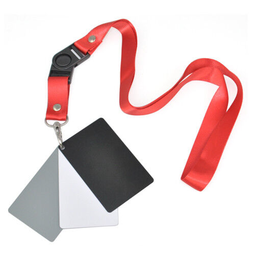 3in1 Digital 18% Gray/White/Black Card Set Photography Exposure Balance Strap