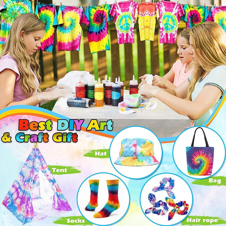 Tie Dye Set Kit 20 Colours Kids Adults Big Box Textile Paint Professional Craft