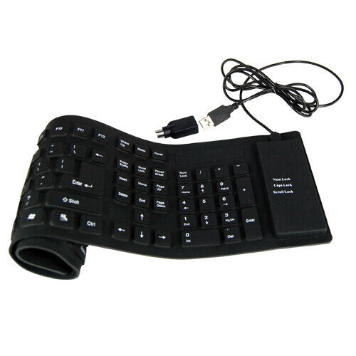 Flexible Silicone Keyboard USB Mini Foldable Keyboard PC Laptop Notebook Travel