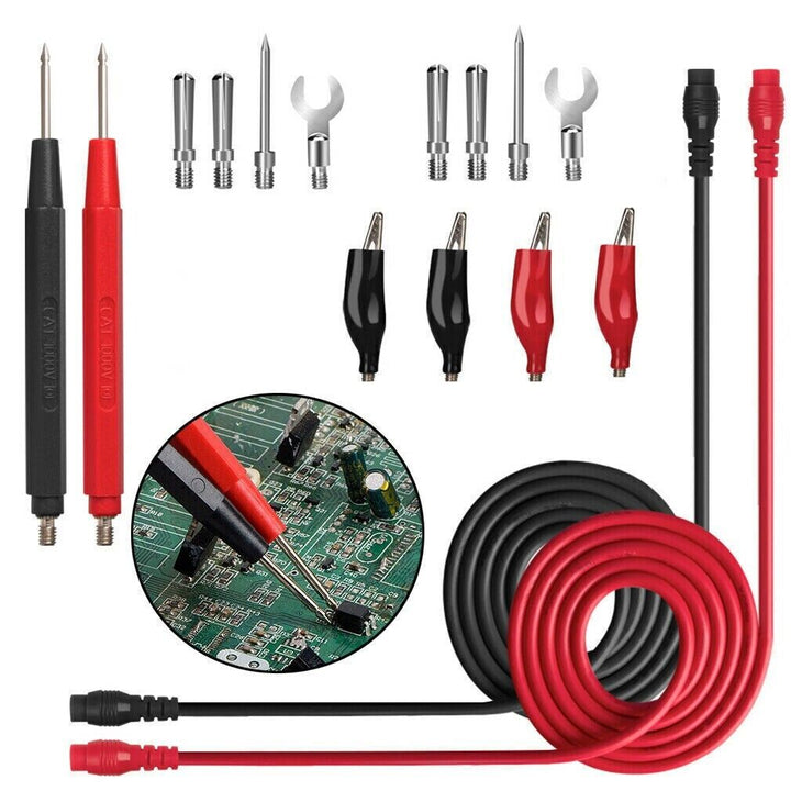 Digital Multimeter Cables Probe Lead Kit Test Electronic Alligator Clip Needle