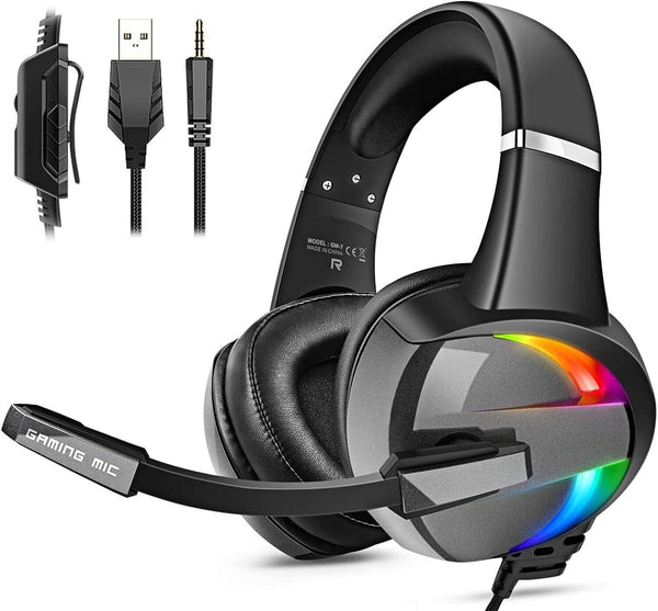Gaming Headset with Microphone for PC Laptop PS4 Xbox One PS5 Headphones LED USB