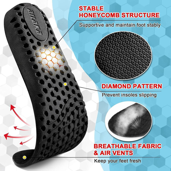 Height Increase Insoles Mens Womens Shock Absorbing Cushion Shoe Sports Orthotic