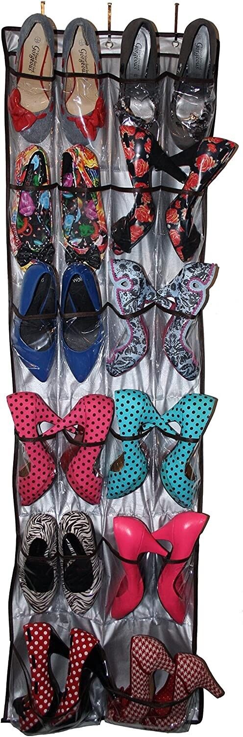 Over Door Storage Organiser Rack Pockets Shoe Toys Kitchen Closet Box Hanging