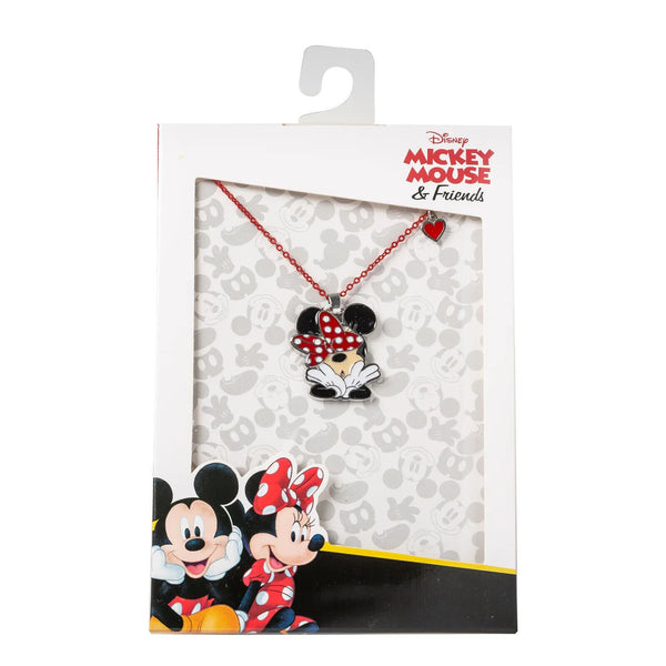 Disney Minnie Mouse Girls Fashion Jewelry Enamel Pendant Necklace 19" Chain
