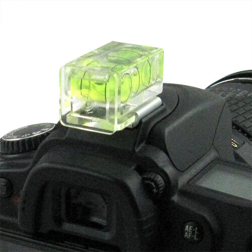 Camera Flash Hot Shoe Spirit Level Double 2 Axis Bubble Mount for SLR DSLR Canon