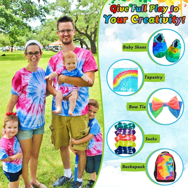 Tie Dye Set Kit 32 Colours Kids Adults Big Box Textile Paint Professional Craft