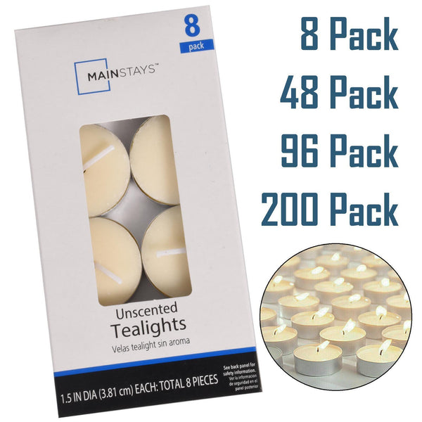 Tea Lights Candles Bulk Long Burn Night Light Unscented Christmas Decorations