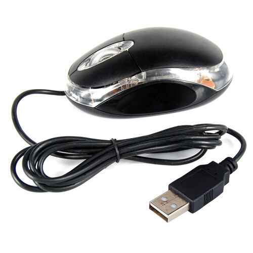 Wired USB Optical Mouse for PC Laptop Computer Scroll Wheel LED Lights Gaming