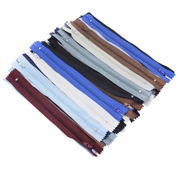 50x Assorted Dress Upholstery Craft Nylon Metal Closed Open Ended Zips Repair