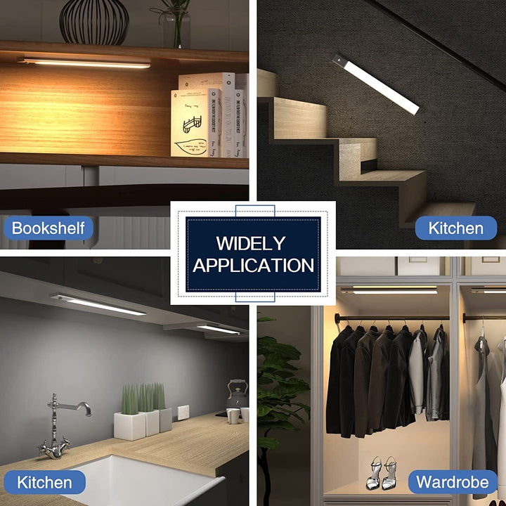 72 LED Cabinet Light USB Rechargeable Strips PIR Motion Detection Sensor Caravan
