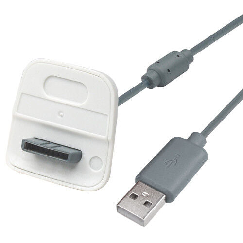 USB Charger Lead Cable for Microsoft Xbox 360 Wireless Gamepad Controller Grey