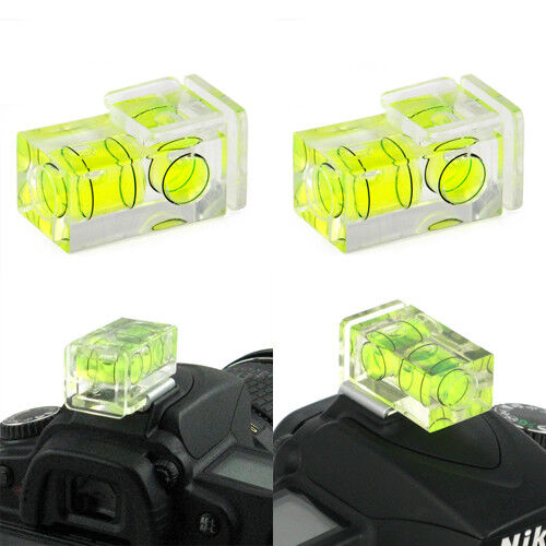Camera Flash Hot Shoe Spirit Level Double 2 Axis Bubble Mount for SLR DSLR Canon