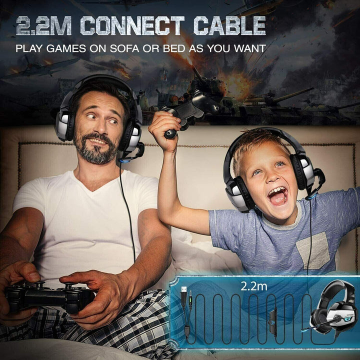 Gaming Headset with Microphone for PC Laptop PS4 Xbox One PS5 Headphones LED USB