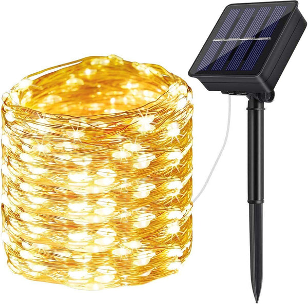 Solar LED Strip Lights Outdoor Indoor Garden 200LED 20M Copper Wire Fairy Party