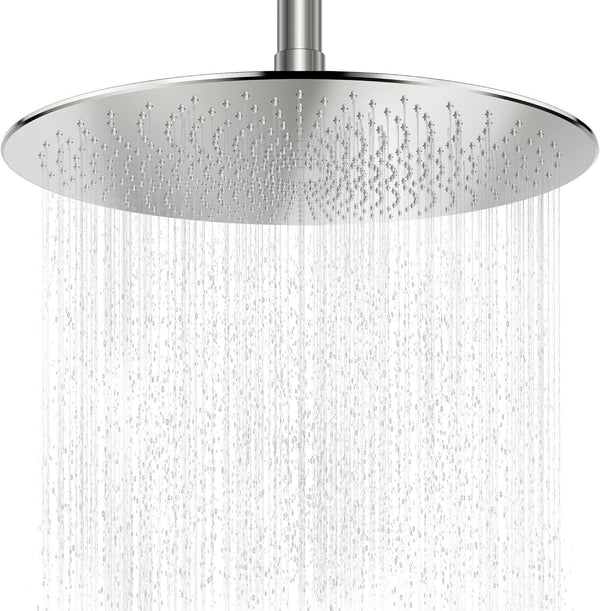 Rain Shower Head Round 10" Fixed High Pressure 600 Nozzles Modern Bathroom Mount