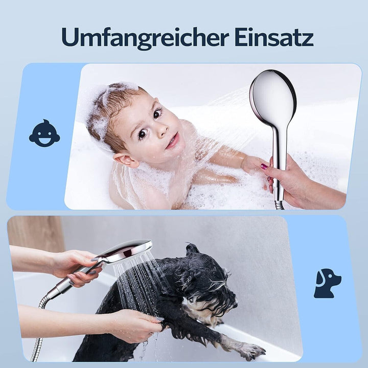 Shower Head High Pressure Large Replacement Universal Handheld 5 Spray Modes