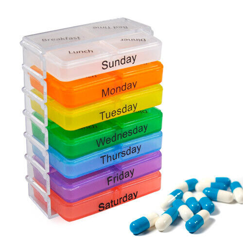 7 Day Pill Mini Box Tablet Holder Medicine Dispenser Organisers Tablets Case