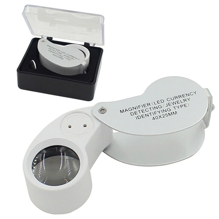 Jewelers Loupe Magnifier Watchmakers with LED Light Glasses Eyeglass Jewelry 