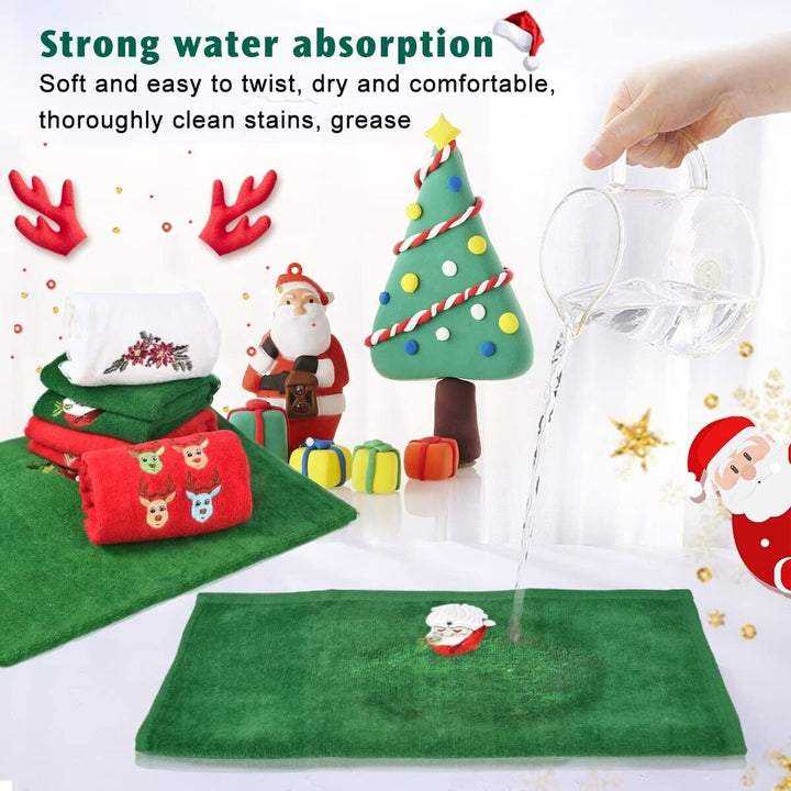 Xmas Hand Tea Towls Set Kitchen Bath 3 Pack Cooking Cleaning Baking 100% Cotton