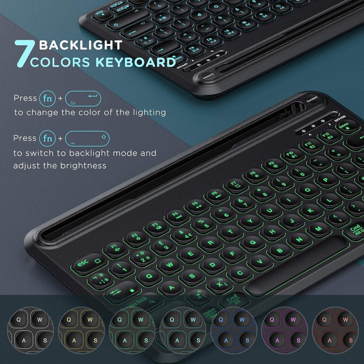 Keyboard and Mouse Set Backlit Bluetooth for Tablet iOS Android iPhone Samsung