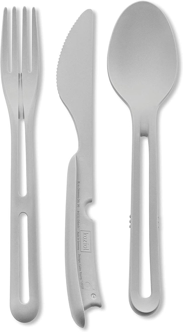 Koziol Knife Folk Spoon Set Cutlery Travel Reusable Portable Camping Organic
