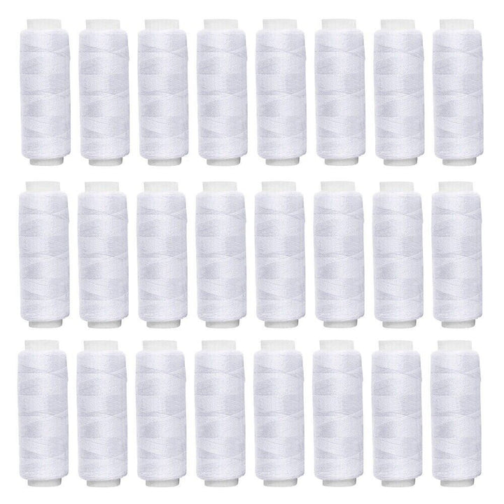 24 White Spools Finest Quality Sewing All Purpose 100% Pure Cotton Thread Reel