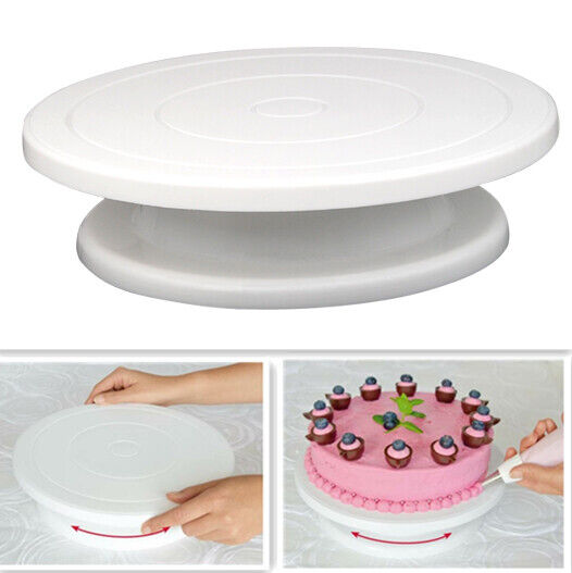 28cm Kitchen Cake Decorating Icing Rotating Turntable Display Stand Revolving