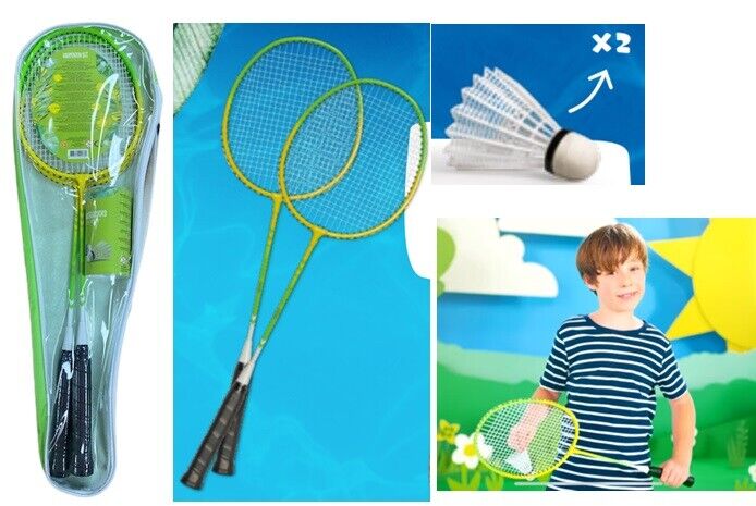 Badminton 2 Racket & Shuttlecocks Set Pro Raquet Adults Children Kit Game Garden