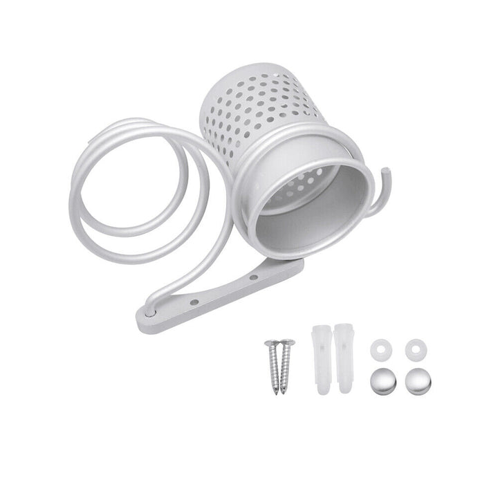 Wall Mounted Spiral Dual Hair Dryer Holder with Hair Straightener Holder