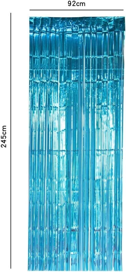 Ice Blue Foil Curtain Backdrop Door Party Birthday Decorations Wedding Tinsel