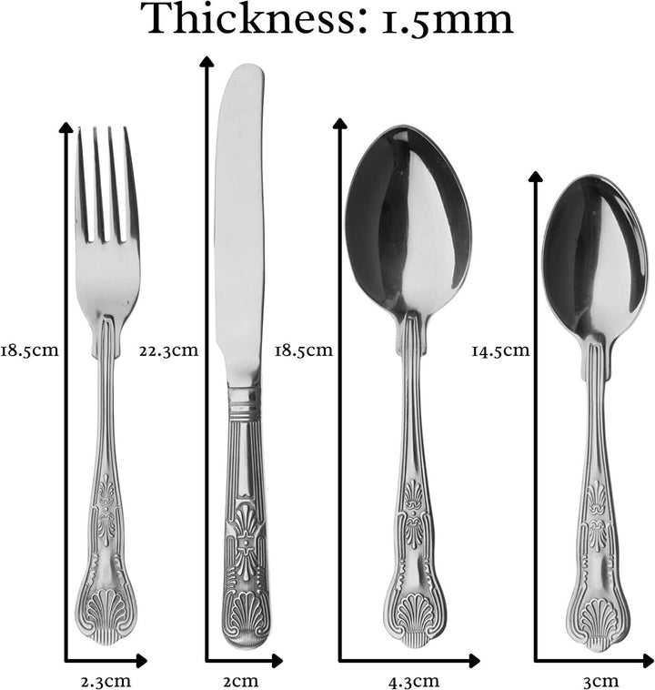 Stainless Steel Cutlery Set 24 Piece Dinner Grunwerg Boxed Classic Kings Pack
