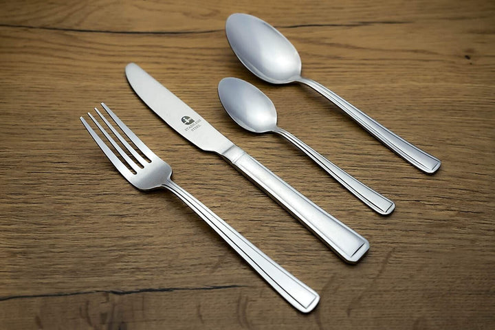 Stainless Steel Cutlery Set 24 Piece Dinner Grunwerg Boxed Classic Harley Pack