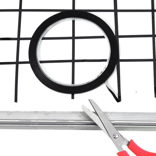 66m Self Adhesive Whiteboard Grid Gridding Marking Tape Black Non Magnetic Fine 