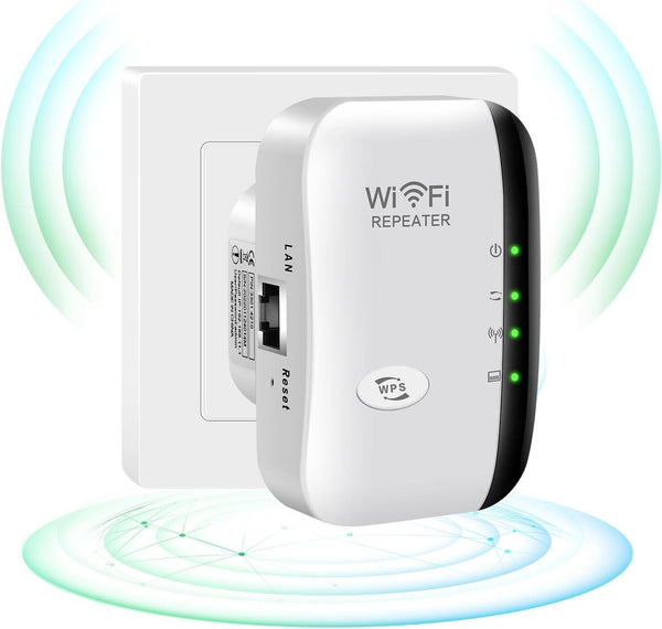 Wifi Extender Socket Booster with Ethernet Port Plug Range Extender for Home UK
