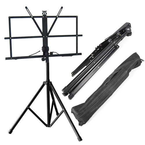 High Quality Sheet Music Metal Stand Holder Folding Foldable with Carry Case Bag